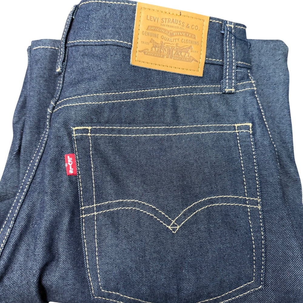 Levi's Premium Baggy Dad Barrel Jeans Womens 25 Dark Blue High Rise Wide Leg